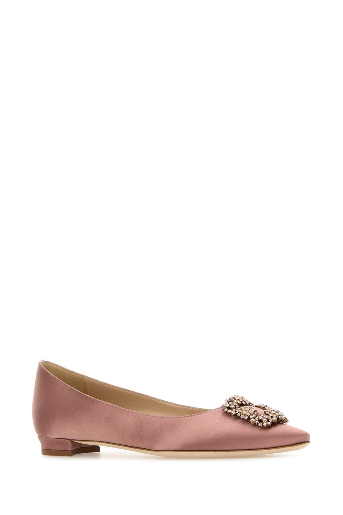 Manolo Blahnik Hangisi Ballerinas - Antiqued Pink - Image 2 of 2