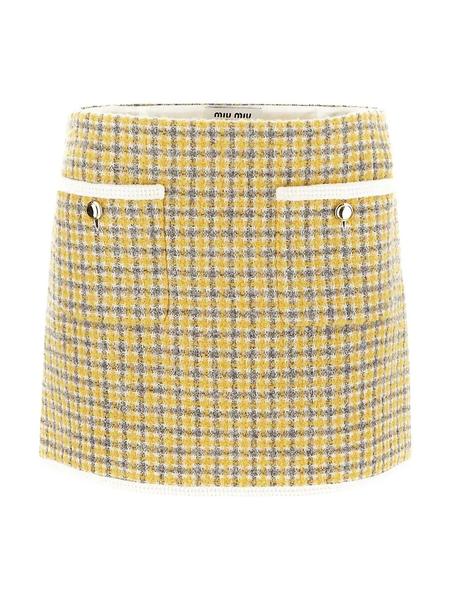 【関税&送料込】Miu Miu Two-Tone Crochet Mini Skirt Miu Miu Two-tone Crochet Mini Skirt | italist