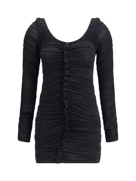 【Alexander Wang】Slip dress with 3D logo Alexander Wang 3d-Logo Mesh Slip Dress In Black - 60% Off