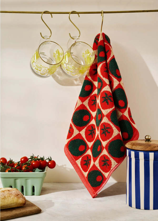 One & Only Paper Tomato & Olive Cotton Terry Towel