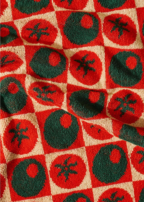 One & Only Paper Tomato & Olive Cotton Terry Towel