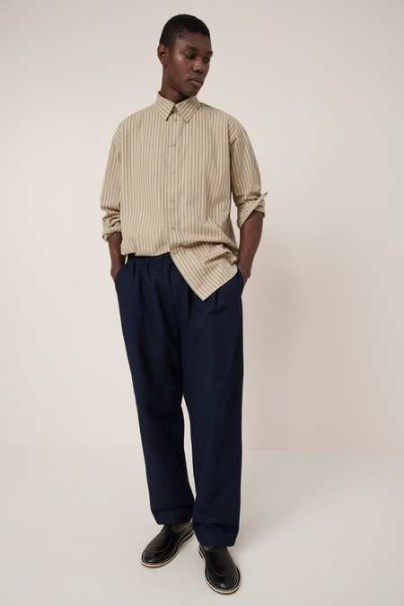 トップス TENDER TAIL SHIRT WOOL BAIZE Tender WS420 Weaver's Stock Tail Wool Baize Shirt - Black
