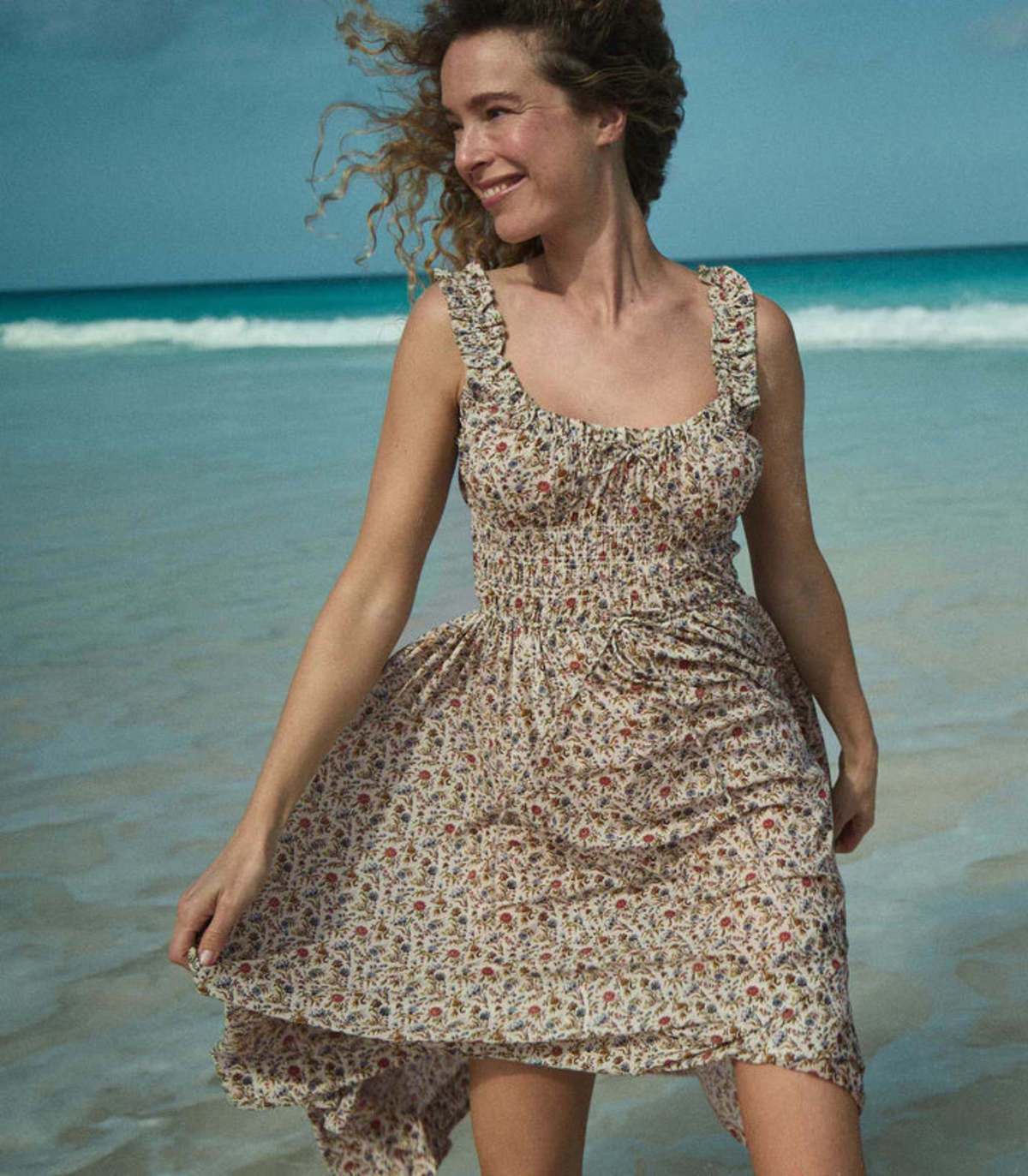 den emmaretta floral cotton cocktail dress DEN Women's Emmaretta Floral Cotton Dress - Emerald Jardin Du Chateau