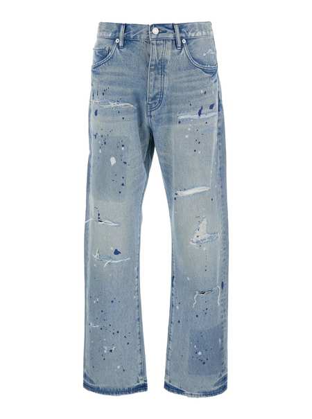 パンツ GREG LAUREN DARK DISTRESSED DENIM LOUNGE greg lauren Distressed Lounge Jeans | Garmentory