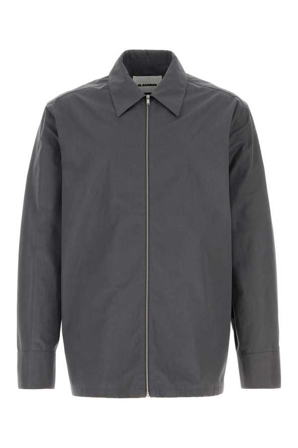Jil Sander Dark Grey Poplin Shirt - Gray