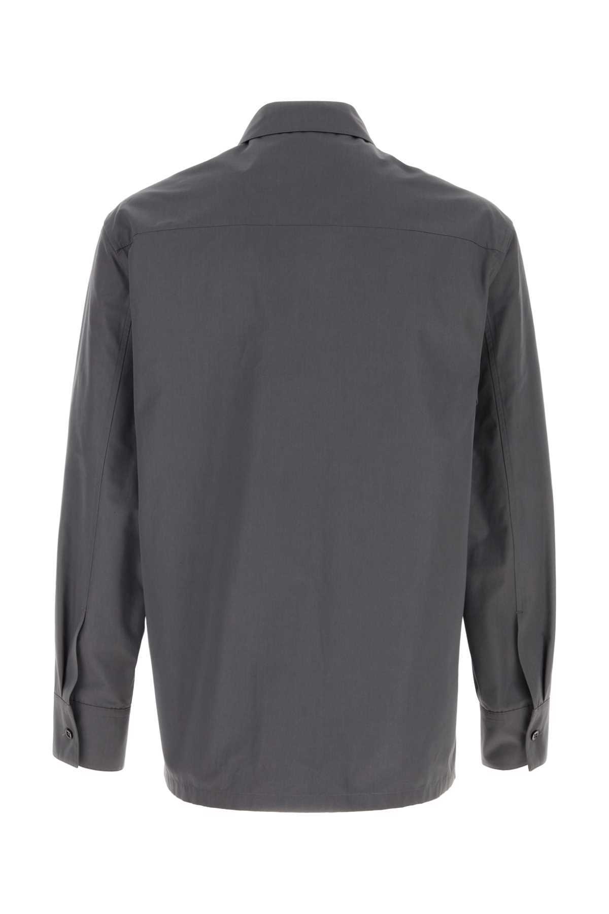 Jil Sander Dark Grey Poplin Shirt - Gray - Image 2 of 2