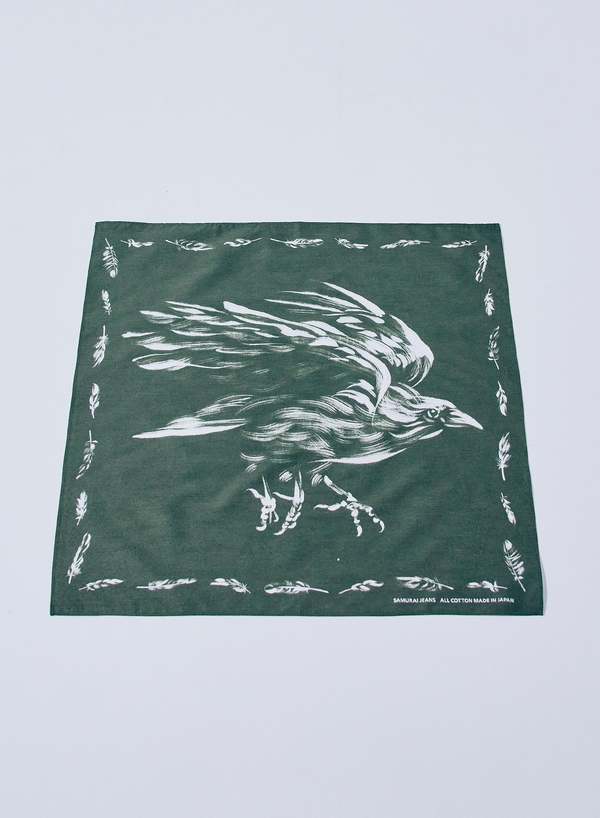 SAMURAI JEANS Yatagarasu Crow Pattern Bandana
