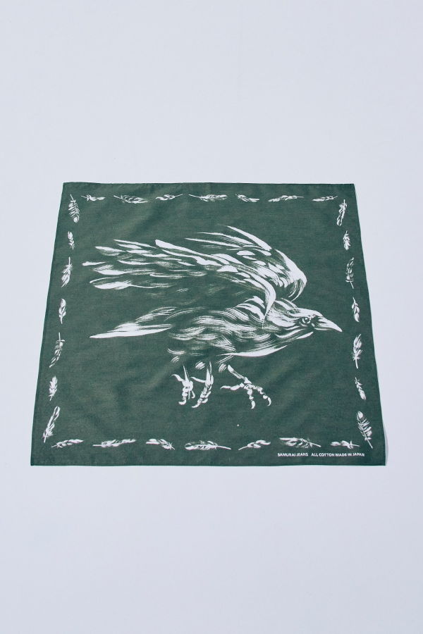 SAMURAI JEANS Yatagarasu Crow Pattern Bandana