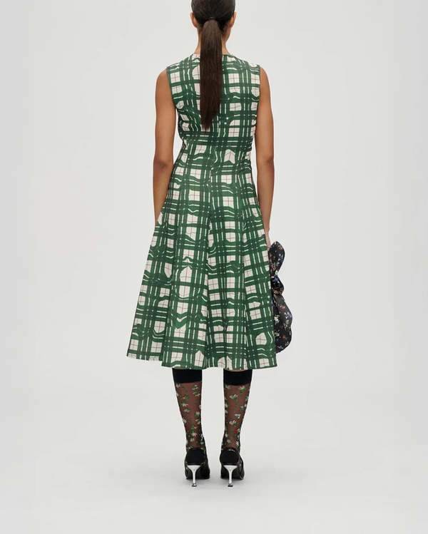 checkered green dress Brittany Green Plaid Pinafore Dress main image 0