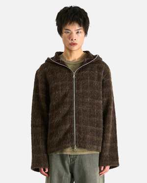 Our Legacy Full Zip Hood Dorf Check Hairy Wool Hoodie | Garmentory