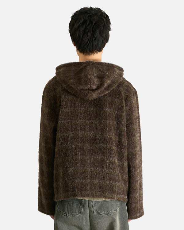 Our Legacy Full Zip Hood Dorf Check Hairy Wool Hoodie | Garmentory