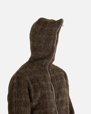 Our Legacy Full Zip Hood Dorf Check Hairy Wool Hoodie | Garmentory