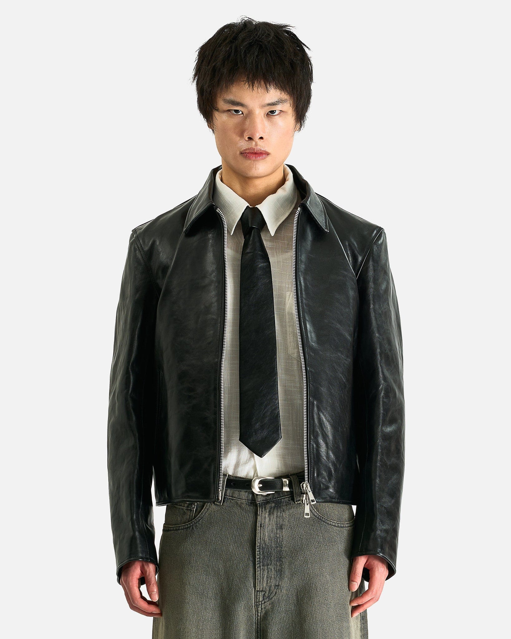 OUR LEGACY Mini jacket レザージャケット Our Legacy - Mini Jacket Top Dyed Black Leather