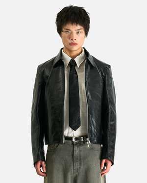 Our Legacy Mini Jacket - Top Dyed Black Leather | Garmentory