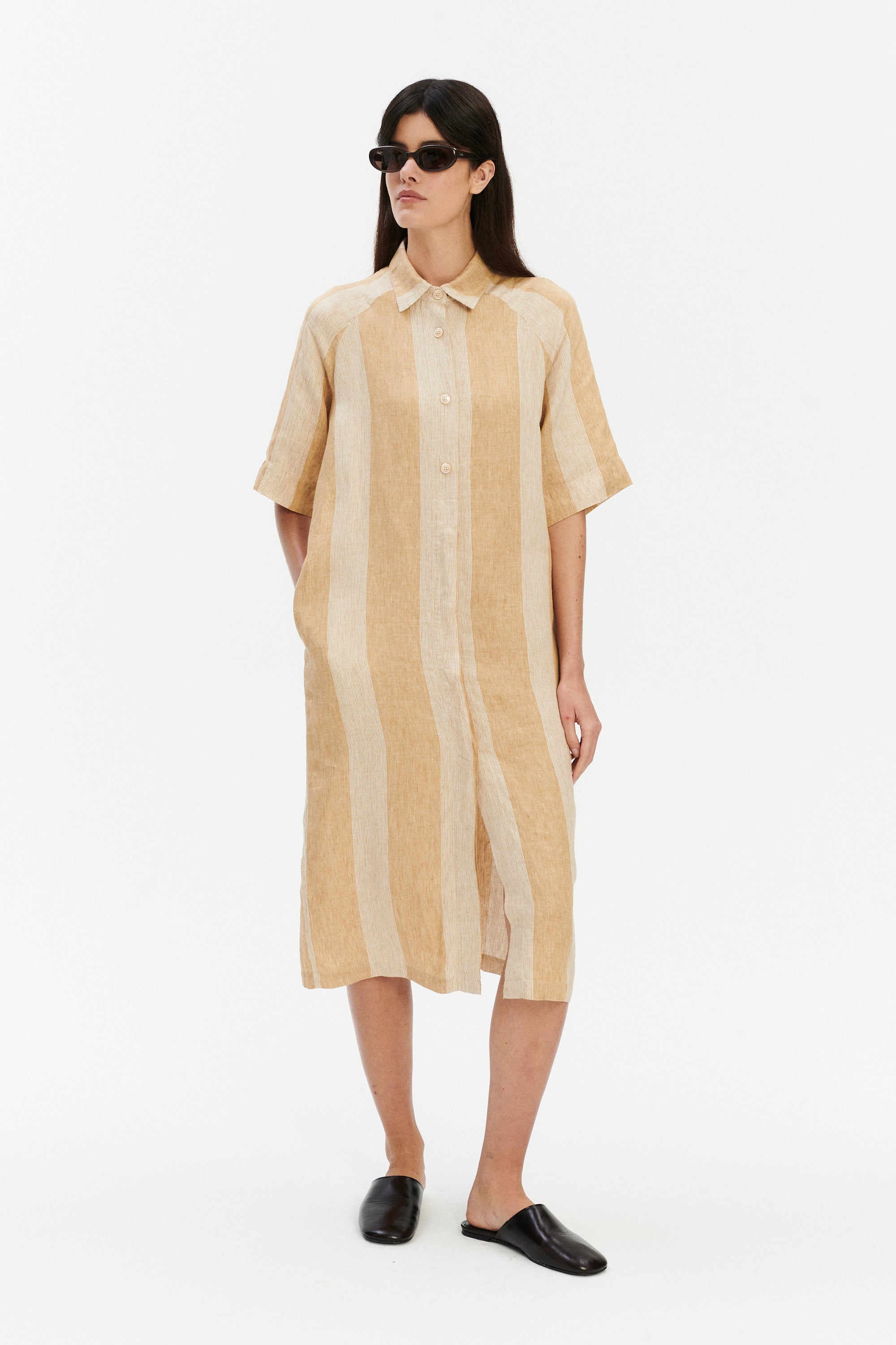 italian linen shirt dress MARY White, Italian Classic Linen