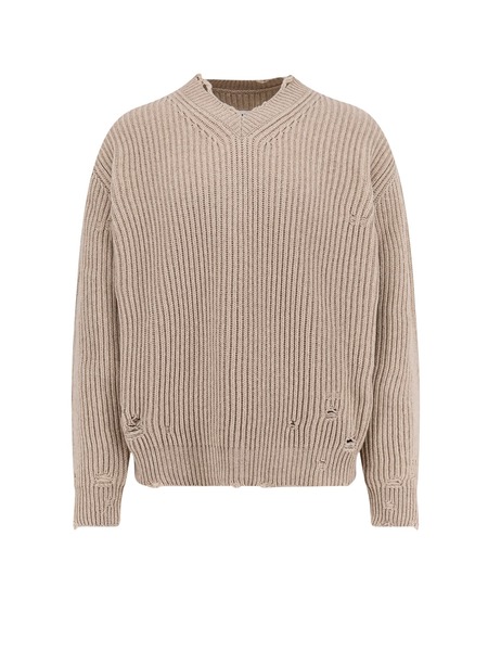 MM6 Maison Margiela Destroyed Sweater - Orange Stripe