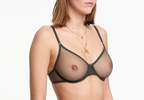 Yasmine Eslami Jeanne Mesh Underwire Bra - Black Forest - Thumbnail 5