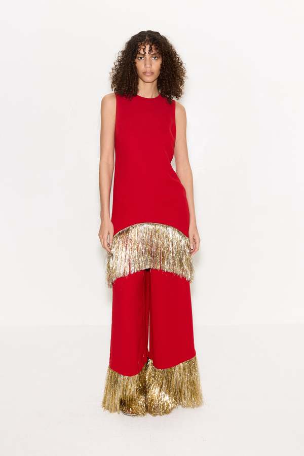 open lace back dress Leslie Amon After Sun Beaded Fringe Mini Dress