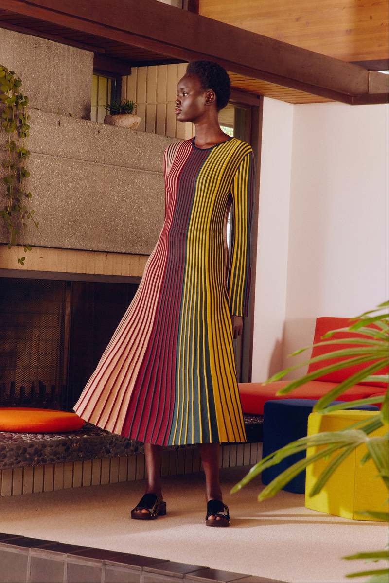 Simon Miller Celia Knit Dress - Multi Color Rib