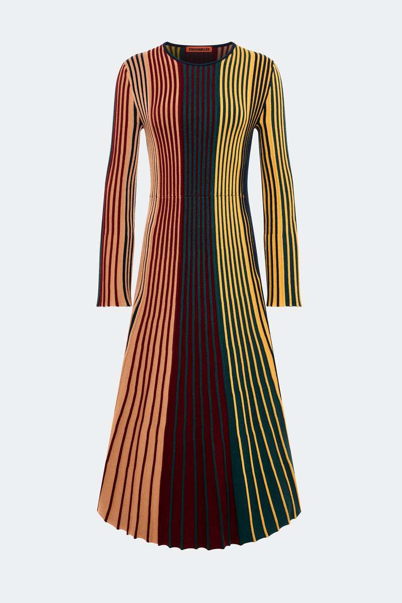 Simon Miller Celia Knit Dress - Multi Color Rib