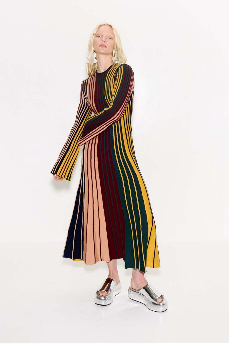 Simon Miller Celia Knit Dress - Multi Color Rib