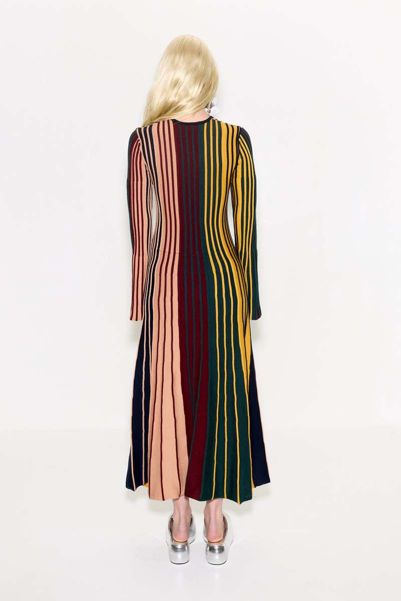 Simon Miller Celia Knit Dress - Multi Color Rib