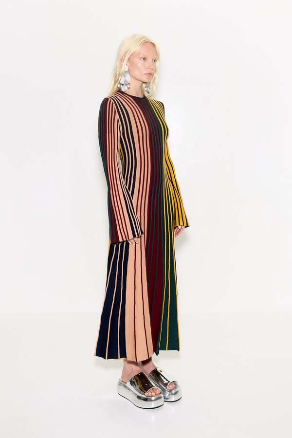 Simon Miller Celia Knit Dress - Multi Color Rib