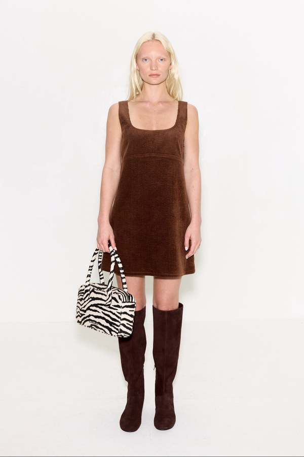 Simon Miller Sahara Corduroy Mini Dress - Choco Brown | Garmentory