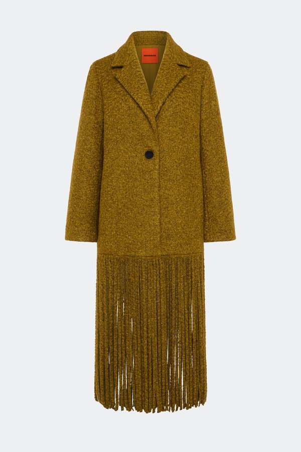Simon Miller Vero Fringe Coat Mustard Melange Garmentory
