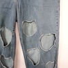 Levi's 513 High Waisted Straight Custom Heart Cutout Jeans - Thumbnail 6