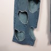 Levi's 513 High Waisted Straight Custom Heart Cutout Jeans - Thumbnail 7