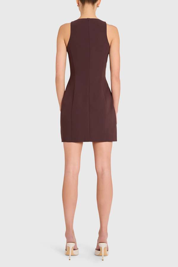 amanda uprichard brown dress Banco Dress in Brickell Brocade