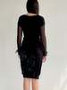 Vintage Deconstructed Horse Print Dress - Black - Thumbnail 4
