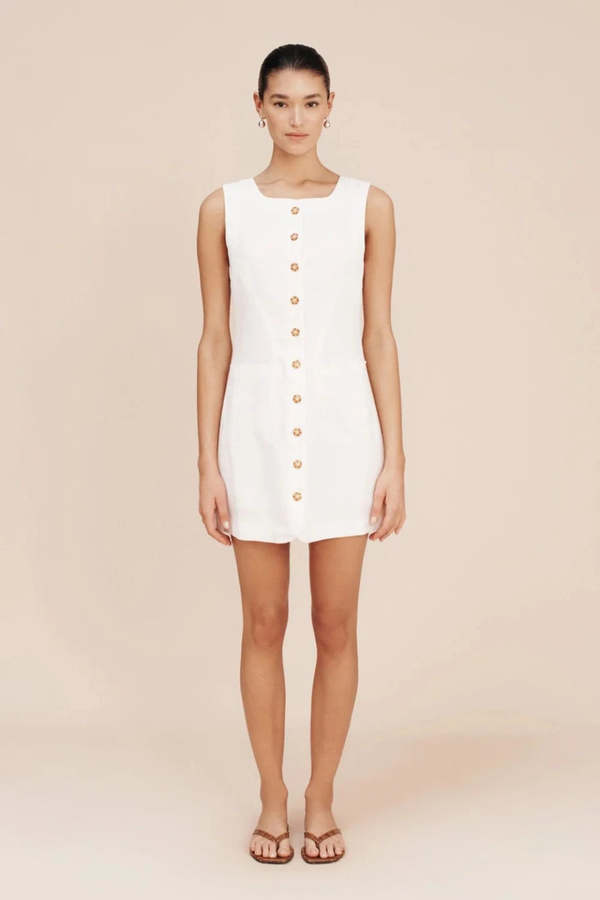 Posse Emma Button Down Mini in Ivory xs
