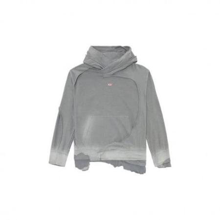 ★DIESEL★ S Jean Welt Hoodie White A035700JFAV100 A035700JF Diesel - Mens Regular Fit Logo Hooded Sweater Hoodie - White