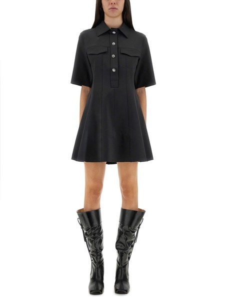 Ganni ■Crinkled Taffeta Check Frill Mini Dress - Red Crinkled Taffeta Check Frill Mini Dress Red Alert | Carma