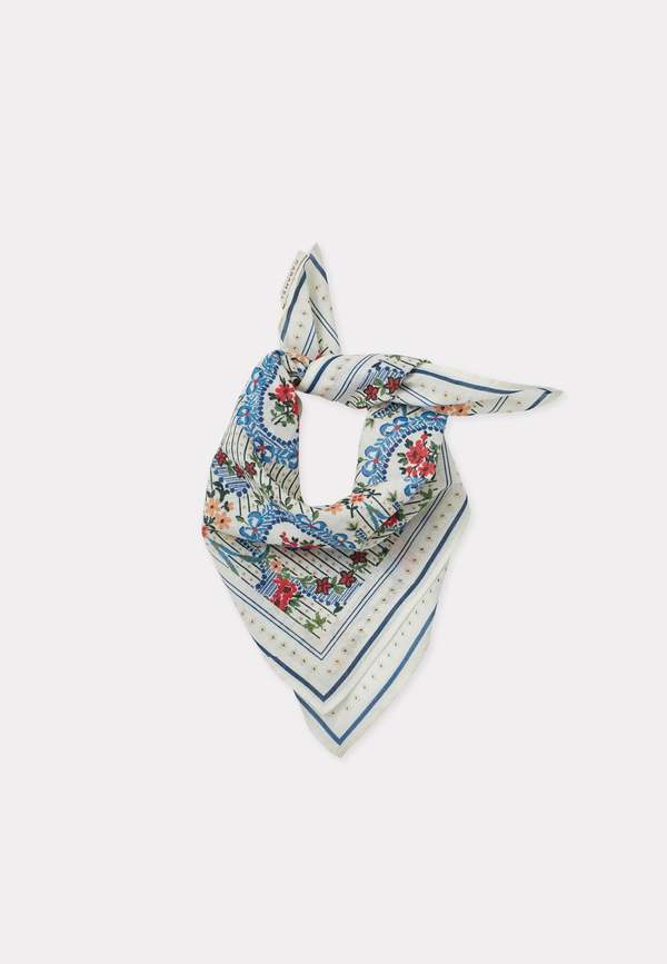 バンダナ CARAMEL ELLIE COTTON SCARF FLORAL LACE Caramel Ellie Cotton Scarf - Floral Lace Ecru Print | Garmentory