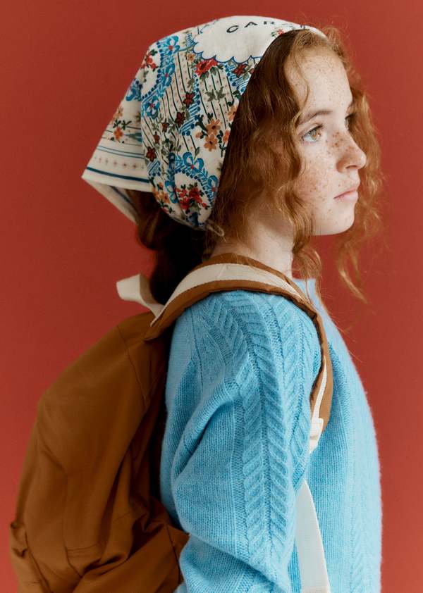 バンダナ CARAMEL ELLIE COTTON SCARF FLORAL LACE Caramel Ellie Cotton Scarf - Floral Lace Ecru Print | Garmentory