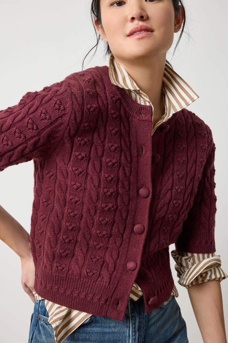 Lilla P. Short Sleeve Cardigan Sweater