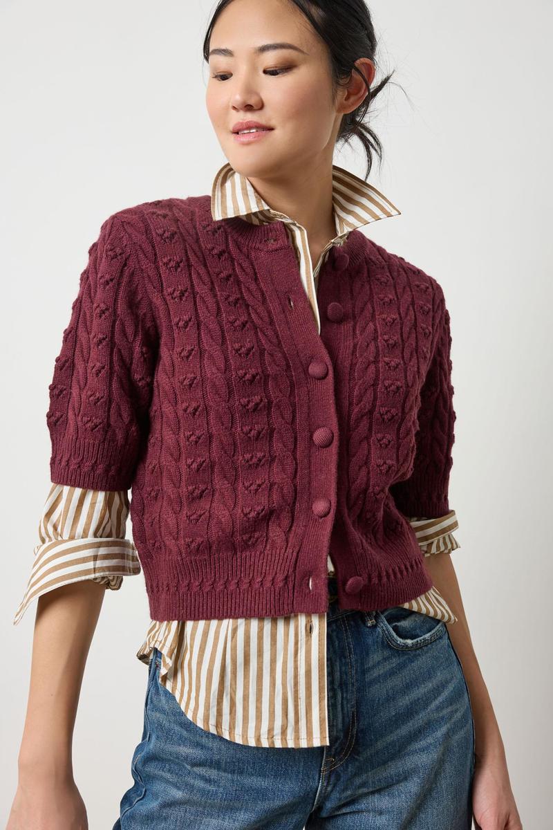 Lilla P. Short Sleeve Cardigan Sweater