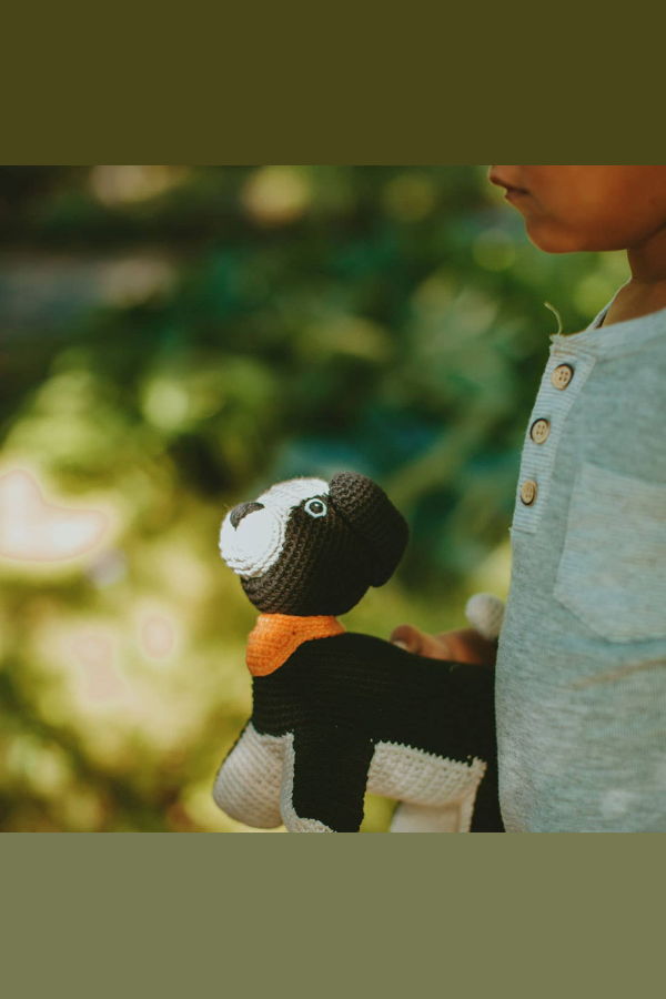 Pebble Plush Farm Animal Sheep Dog Plush Toy