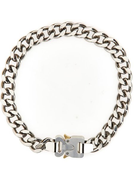 1017 ALYX 9SM Two Tone Signature Buckle Necklace - Silver | Garmentory
