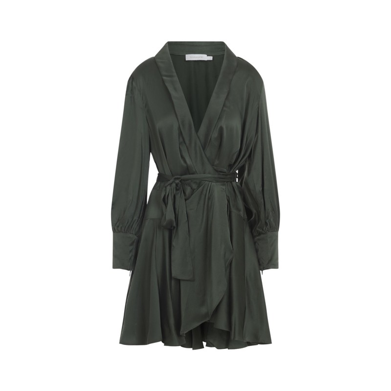 Mini Dress Zimmermann Emerald Green Dress Zimmermann Silk