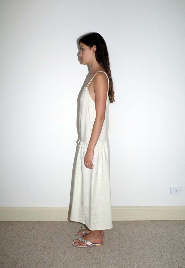 Deiji Studios Linen Strap Dress Pastel Pistachio Dress