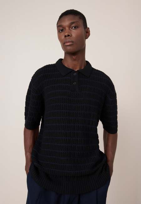 トップス stussy cable knit polo black Stüssy cable mesh ss polo - Black | Garmentory