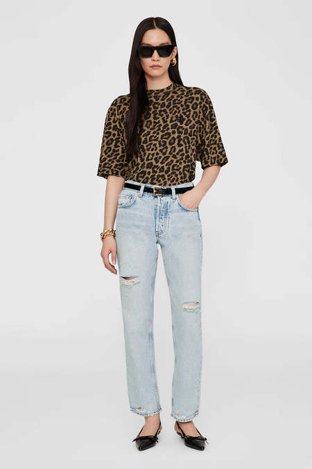 Anine Bing ASHTON SERPENT TEE - Washed Black | Garmentory