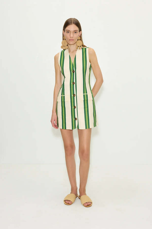 simon miller green stripe dress Simon Miller Mar Poplin Dress – TrenLend