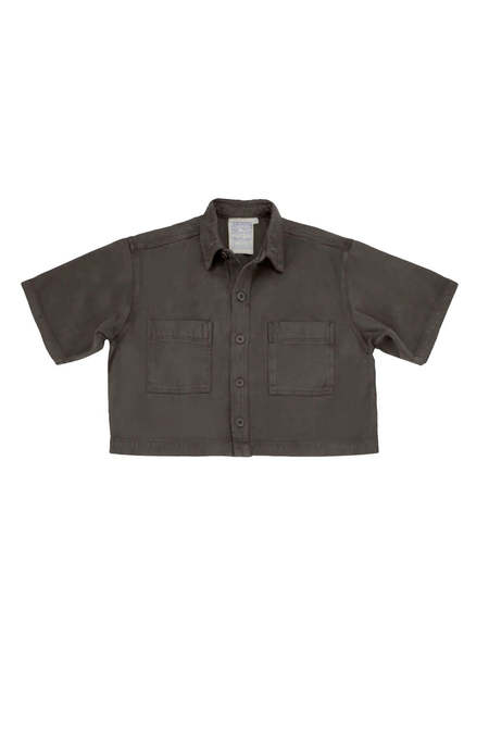 Rick Owens Flag Crop Habotai Top - 09 BLACK | Garmentory