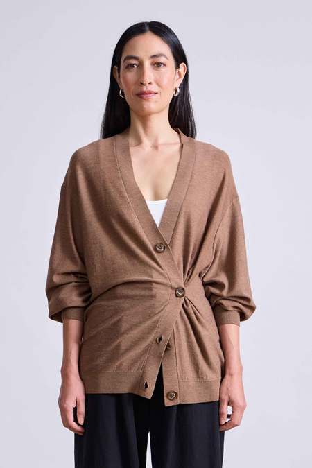 LEMAIRE Convertible Collar Cardigan - Brown | Garmentory