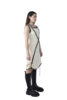 FANG NYC Grommet Cross Knit Dress - Beige/Black - Thumbnail 3